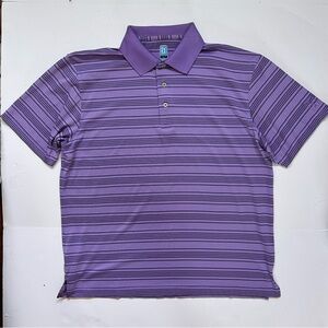 PGA Tour Golf Polo - Purple with Black Stripes - Size Large